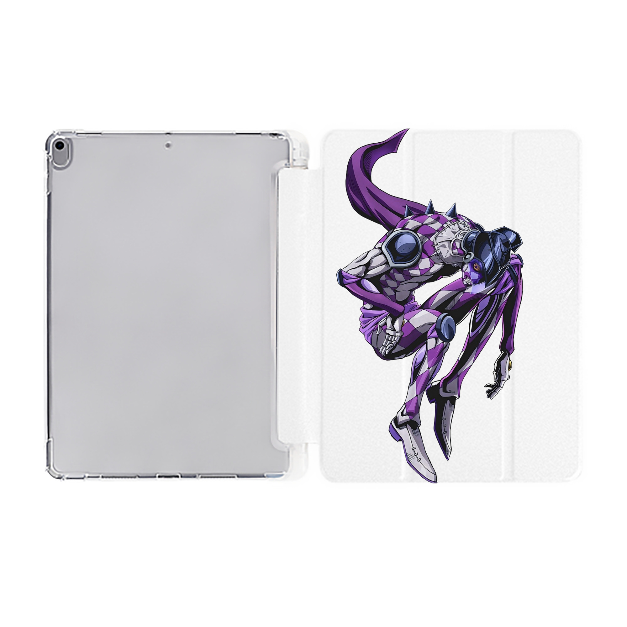 （画像用） ジョジョの奇妙な冒険 パンナコッタ?フー JoJo's Bizarre Adventure Pannacotta Fugo IPad ケース ペン収納付き 三つ折りスタンド PUレザー×シリコン 対応機種9.5/10.5/10.9インチ